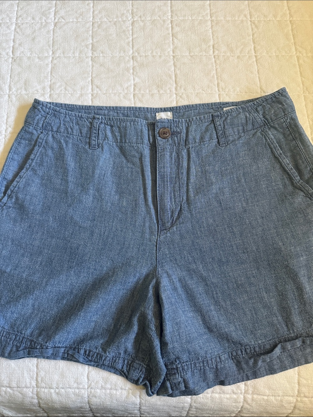 GAP Women's Chambray Blue Bermuda Shorts